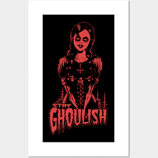 Goth dead girl, Stay Ghoulish! (red version) Posters and Art